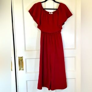 Everly Women’s Off the Shoulder Jumpsuit Berry S